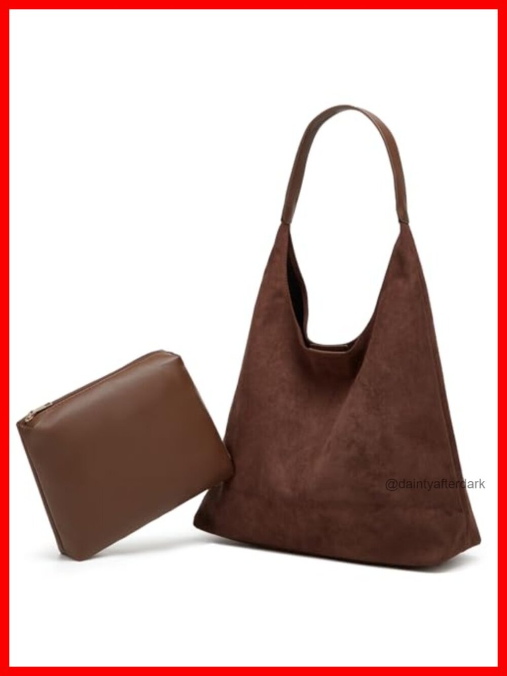 Large Suede Tote Bag Retro Shoulder Handbag Casual Work Satchel